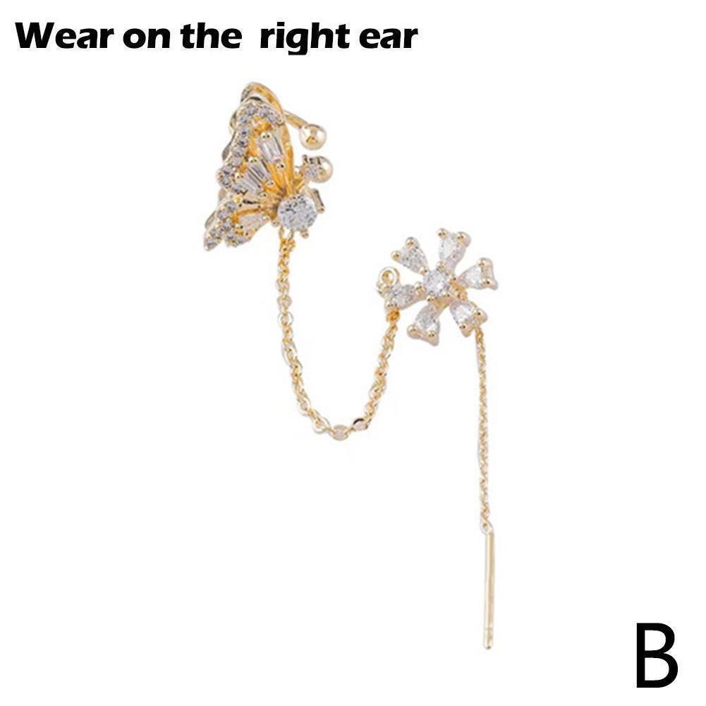 Butterfly Tassel Style Zircon Earrings For Girl Teen Piercing