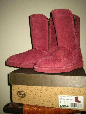 Lamo, Ladies Burgundy Suede Boot. Mid Calf. 9 NIB