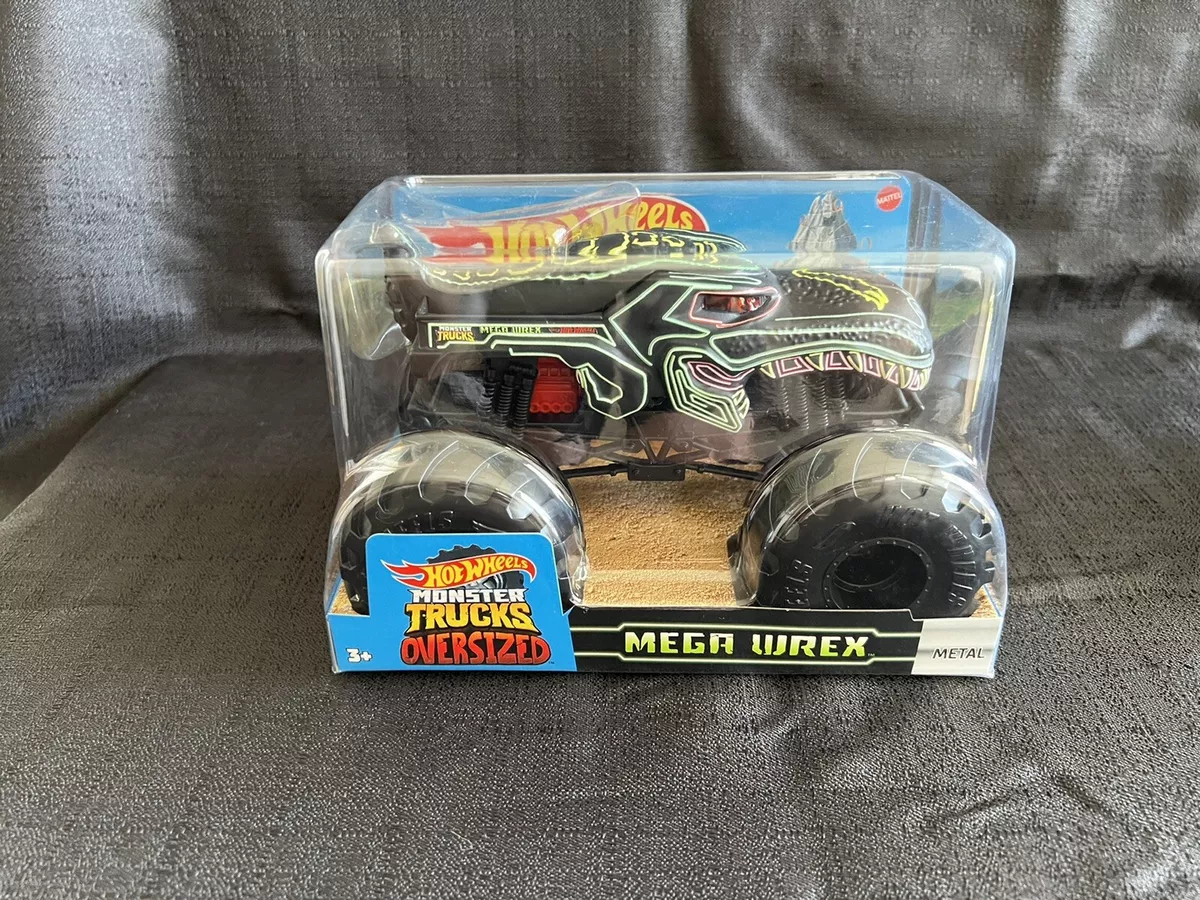 Hot Wheels Monster Trucks Oversized 1:24 Scale Diecast Neon Mega Wrex