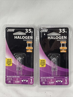 (2) Feit 35 Watt Lightning Data Clear Bulb Dimmable BPQ35 GY8.6 Base 120V