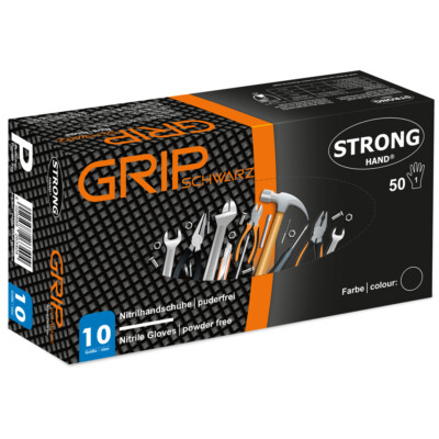 Einweghandschuhe Grip Gripster Nitril Mechaniker Montage schwarz/orange/grün