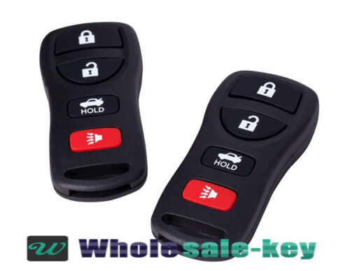 2 New Black Replacement 4 Button Keyless Entry Remote Control Key Fob FITS:NISSA - Picture 1 of 2