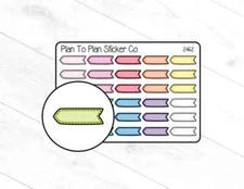 2461~~Doodle Banner Flags Planner Stickers