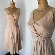 J. CREW 0 Blush Pink Linen Silver Lurex Cocktail Party dress Sleeveless Retro