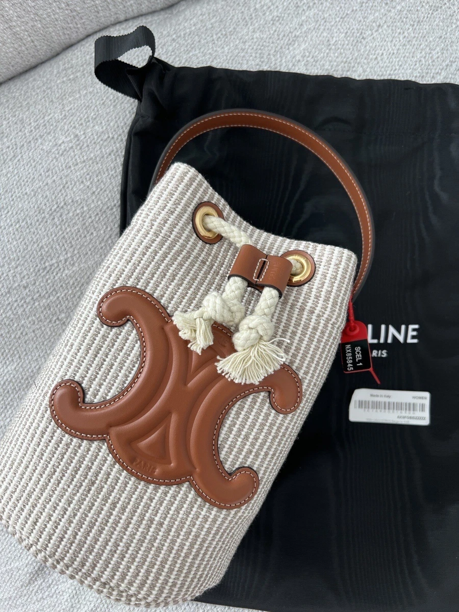 Celine medium drawstring online bag in triomphe canvas