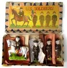 1930's U.S. SOLDIERS BOXED SET 4 Piece Japanese bisque figures frozen Charlotte