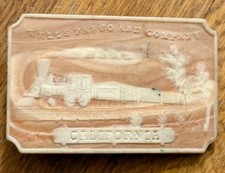 Vintage stone Wells Fargo & Co belt buckle. California locomotive
