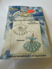VTG Darice Safety Pin Birthstone Angel Kit 2.5 NIP March Aquamarine