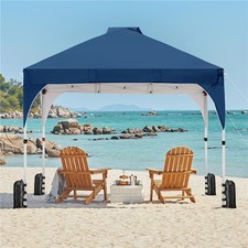 3x3m Pop-up Gazebo w/Vented Top, Heavy-Duty UPF 50+ Waterproof Adjustable Height