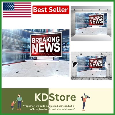 7x5ft News Broadcast TV Studio Backdrop   High-Resolution & Reusable