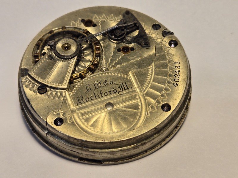Antique 18s  Rockford  Mechanical Pocketwatch Movement /parts