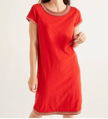 Boden Sena Red Embroidered Dress