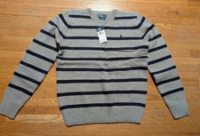 New Polo Ralph Lauren Youth Big Boys striped cotton sweater SZ 18-20 XL pony