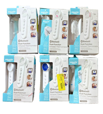 6 Equate Bluetooth Dual-Function Infrared Thermometers, Forehead and Ear Modes
