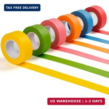 Colored Masking Tape 1 Inch, 6 Rolls Colored Painters Tape, 22 Yards Each