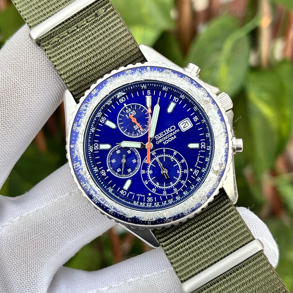 Seiko Flightmaster Chronograph SND255 Sunburst Japan Men Quartz