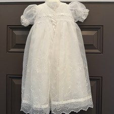 Vtg Phyllis Baby Wear Christening Dress Set Slip Gown Overcoat Bonnet Heirloom