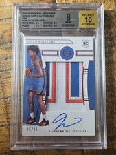 2022 National Treasures Jalen Williams RPA Rookie Patch /25 Card BGS 8 / 10 Auto. rookie card picture