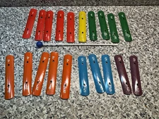 Lot of 20 Loose Cragstan Xylophone Tune Train Bars & 1 Mallet, Wind Chimes