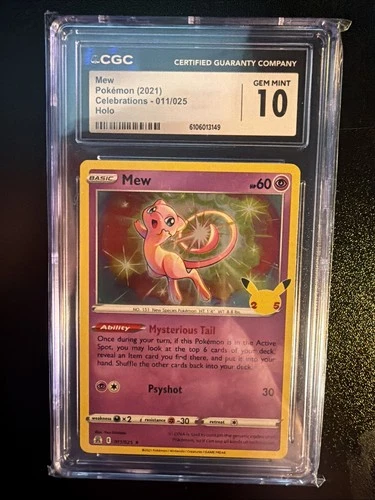 Mew Celebrations Stamped Holo Rare 011/025 CGC 10 GEM MINT Pokemon 2021 TCG