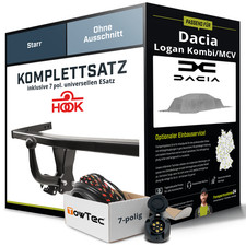 Für DACIA Logan Kombi/MCV I Typ KS Anhängerkupplung starr +eSatz 7pol uni 07-