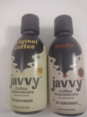 JAVVY Cold Brew Concentrate - 35X - 6 oz - Iced Coffee - ORIGINAL & Mocha 2 Pk