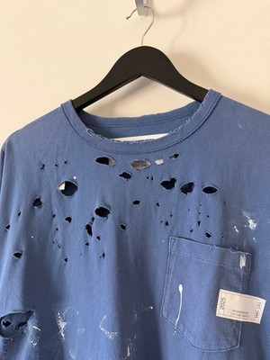 Neighborhood Savage Distressed Tee - Size XL - Blue - Made in