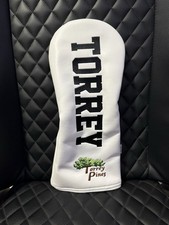 Torrey Pines GC Driver Headcover Blanco AM&E Golf Cuero RARO NUEVO