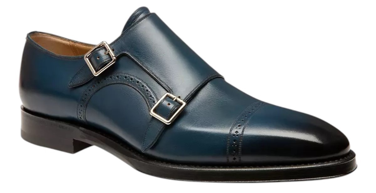 Bally Scardino 6228370 Mens Prusse Calf Plain Leather Monk Strap Shoes US 12 85490₽