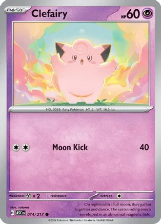 Pokemon Clefairy C NM - ME: Ascended Heroes 074/217