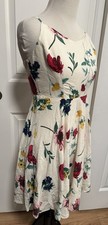 Old Navy Women's White Floral Summer Smocked Sleeveless Midi Dress Size M