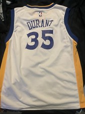 adidas Golden State Warriors Kevin Durant 35 NBA Jersey L White Blue Yellow