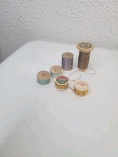Vintage Lot of 6 Silk Thread Spools Coats Clark Corticelli