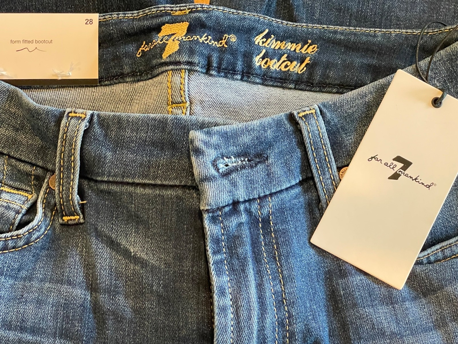 7 For All Mankind Jeans Womens  Kimmie Bootcut Stretch, Blue, Size 28 - NWT