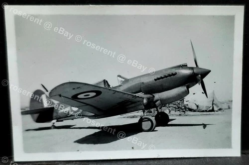 WW2 Egypt - RAF Curtiss Tomahawk  - small  photo 7 by 4.5cm