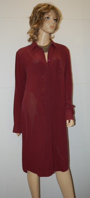 Maison Martin Margiela !00% Seide Hemd Kleid Burgund gr. It. 42 EU M