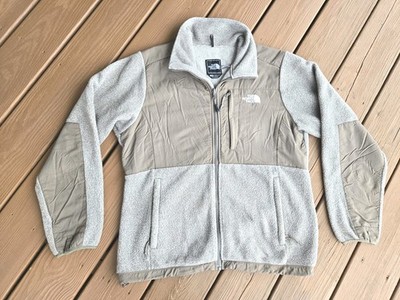 The North Face Denali Fleece Jacket Women s L Large Taupe Tan Polartec Full Zip
