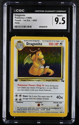 Dragonite (1st Edition) graded CGC 9.5 for sale on eBay
