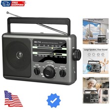 AM FM Portable Radio Battery Operated by 4X D Cell Batteries Or AC Power Tran...