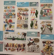 Lot Of 10 JOLEE'S BOUTIQUE Dimensional Scrapbooking Stickers SW TRAVEL