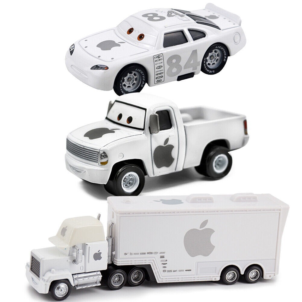3PCS Disney Pixar Cars McQueen Film NO.84 White Apple
