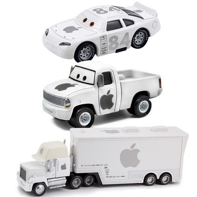 3PCS Disney Pixar Cars McQueen Film NO.84 White Apple
