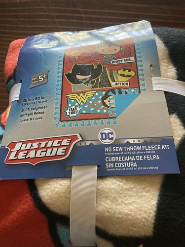 New DC justice league boys fleece blanket kit
