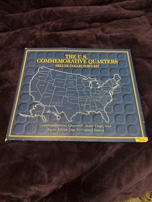 Complete 50 State Quarters Collection w/ Album Map Holder 