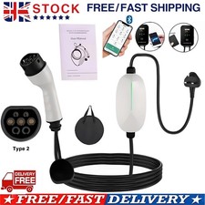 13A EV Charging Cable Type 2 UK Plug 3 Pin Electric Vehicle Car Charger Protable