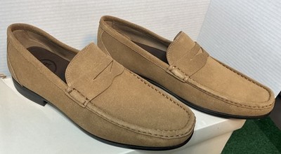 Peter Millar Hyperlight Suede Penny Loafer Mens Sz 8 Scotch Tan