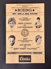 Boxing Program Sean O’Grady vs Jose Hernandez • April 3, 1982