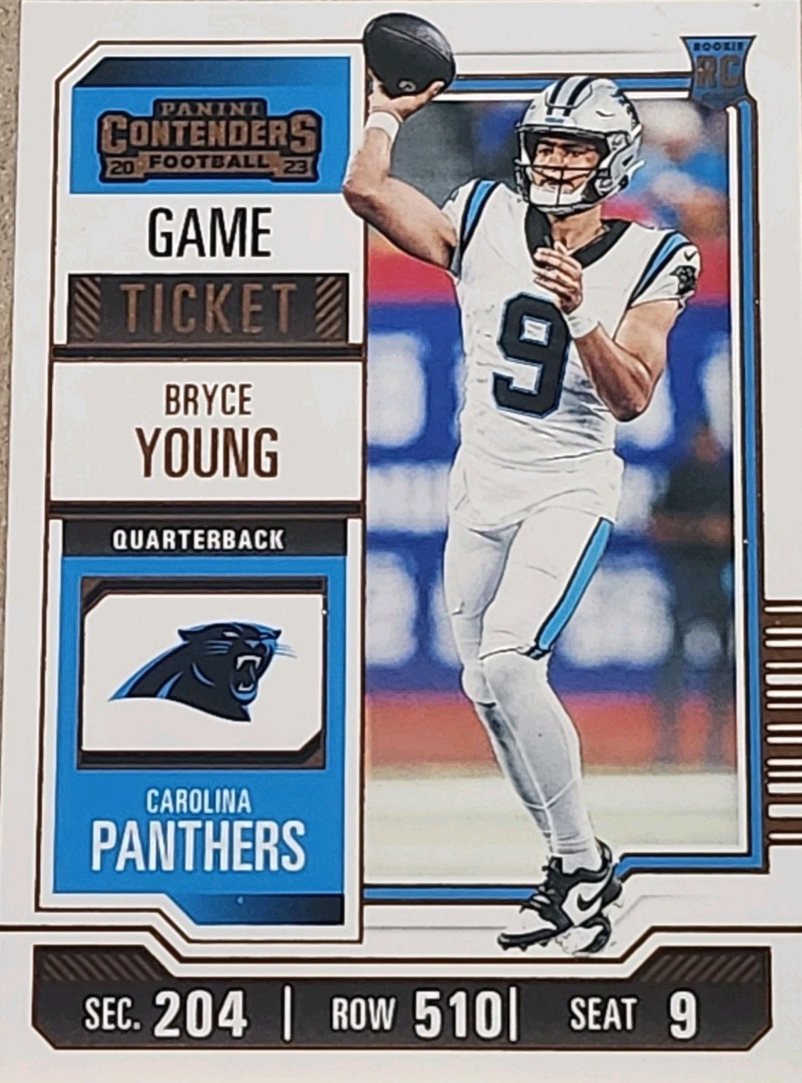 2023 Panini Contenders Season Ticket RC #15 - Bryce Young - Carolina Panthers QB