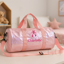 Personalized Dance Bag Pink Ballet Duffle for Girls Custom Name Gymnastics Gift