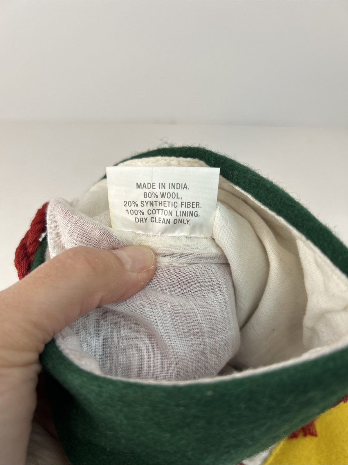 Crate & Barrel 20” Christmas Stocking Tassel with Stripes Rickrack Multicolored 